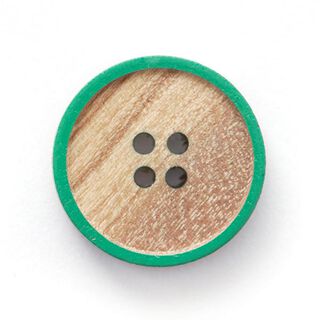 bottone in legno 4 fori  – beige/verde, 