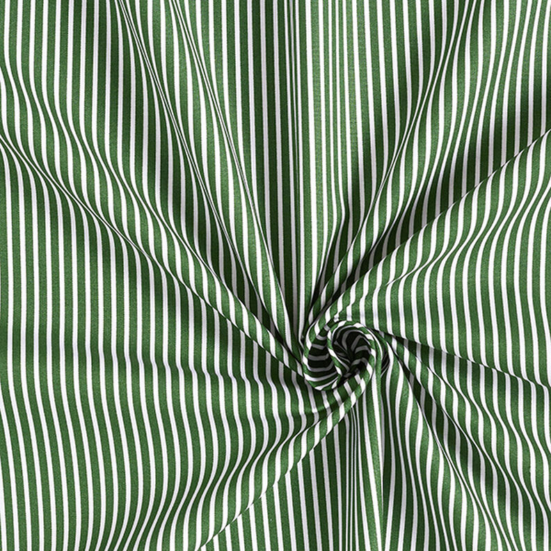 popeline di cotone strisce – verde scuro/bianco,  image number 3