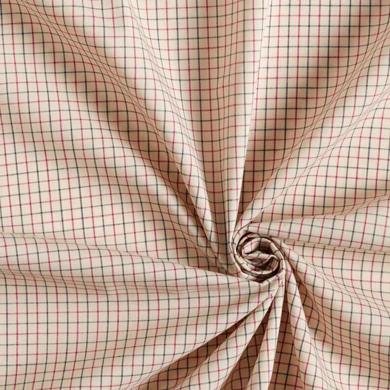 Tessuto per camicia a quadretti fini – beige/blu marino,  image number 3