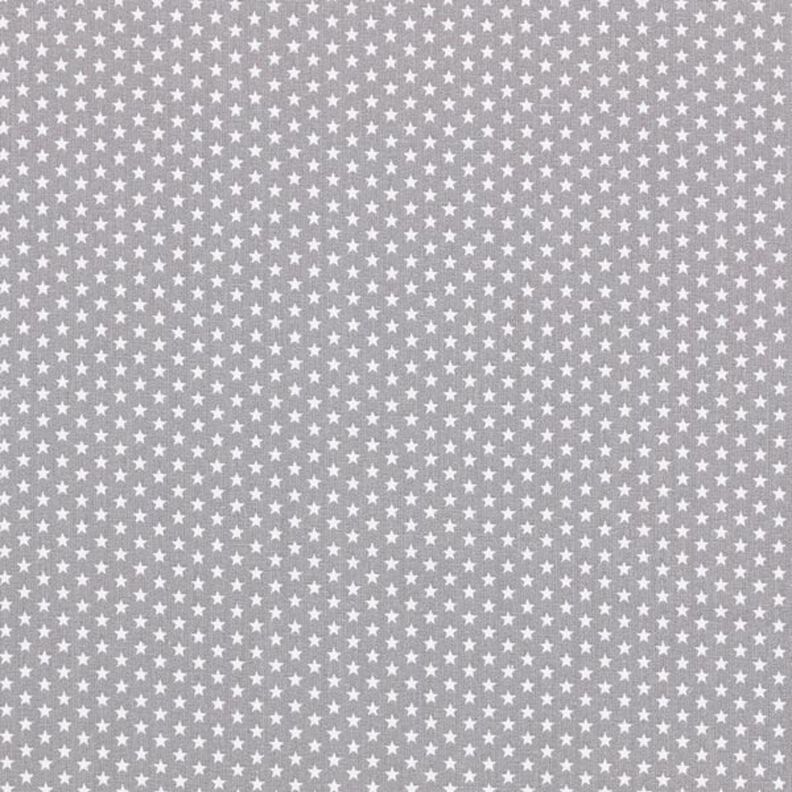 popeline di cotone piccole stelle – grigio/bianco,  image number 1
