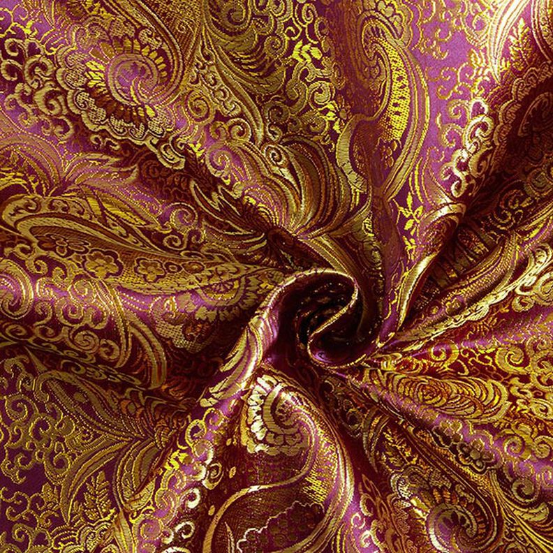 jacquard abbigliamento, paisley effetto metallizzato – lillà/oro,  image number 4