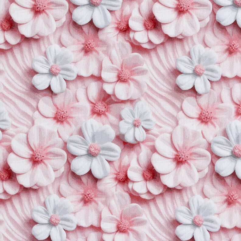 popeline di cotone Fiori di zucchero stampa digitale – rosa antico chiaro,  image number 1