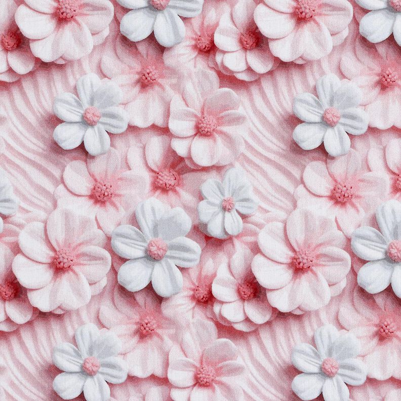 popeline di cotone Fiori di zucchero stampa digitale – rosa antico chiaro, image number 1