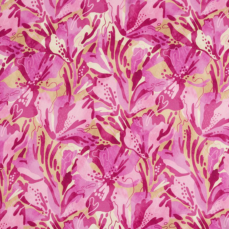 Mare di fiori in raso crepe – uva/violetto pastello,  image number 1