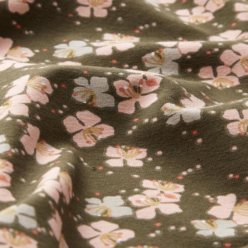 jersey di cotone graziosi fiorellini – cachi, image number 2