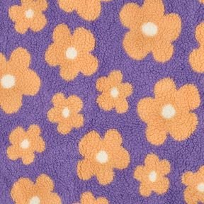 tessuto peluche fiori | Poppy Fabrics &ndash; lavanda/albicocca, 