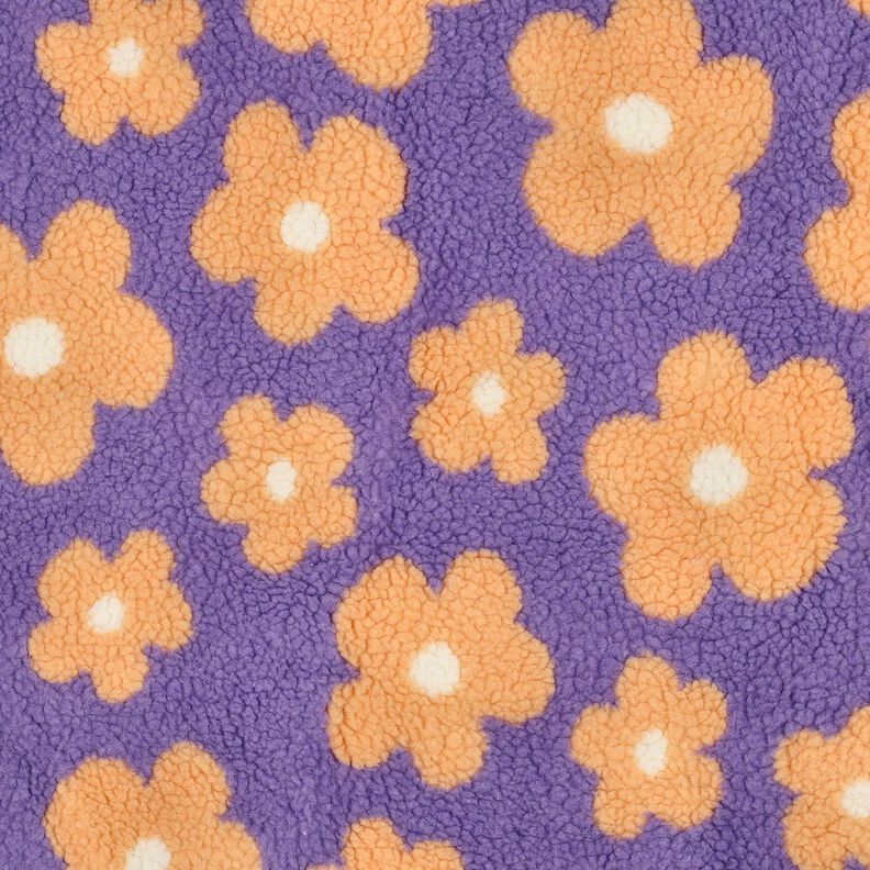 tessuto peluche fiori | Poppy Fabrics &ndash; lavanda/albicocca,  image number 1