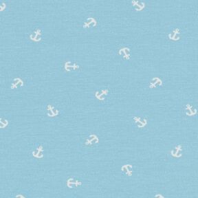 jersey di cotone Piccole ancore stampa digitale – azzurro, 