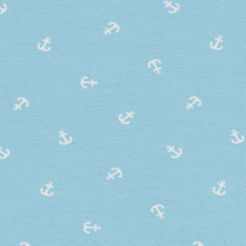 jersey di cotone Piccole ancore stampa digitale – azzurro,  image number 1