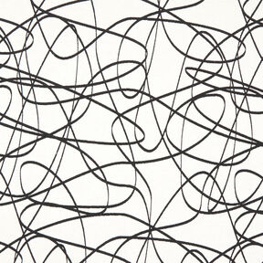 tessuto arredo Jacquard Linee astratte – avorio/nero, 