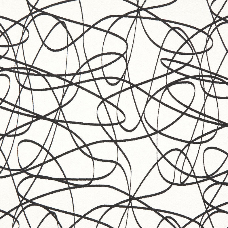 tessuto arredo Jacquard Linee astratte – avorio/nero,  image number 1