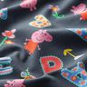 jersey di cotone Tessuto oggetto di licenza Peppa Pig, lettere dell’alfabeto e fiori | ABC Ltd. –,  thumbnail number 2