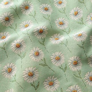 tessuto arredo gobelin margherite – verde pastello, 