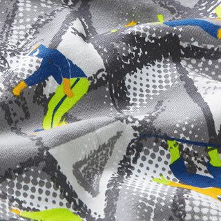 felpa garzata snowboard stampa digitale – grigio/grigio argento, 