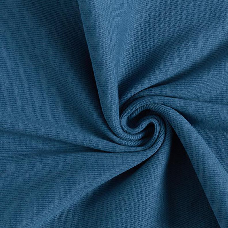 GOTS 2x2 tessuto per polsini | Tula – colore blu jeans,  image number 1