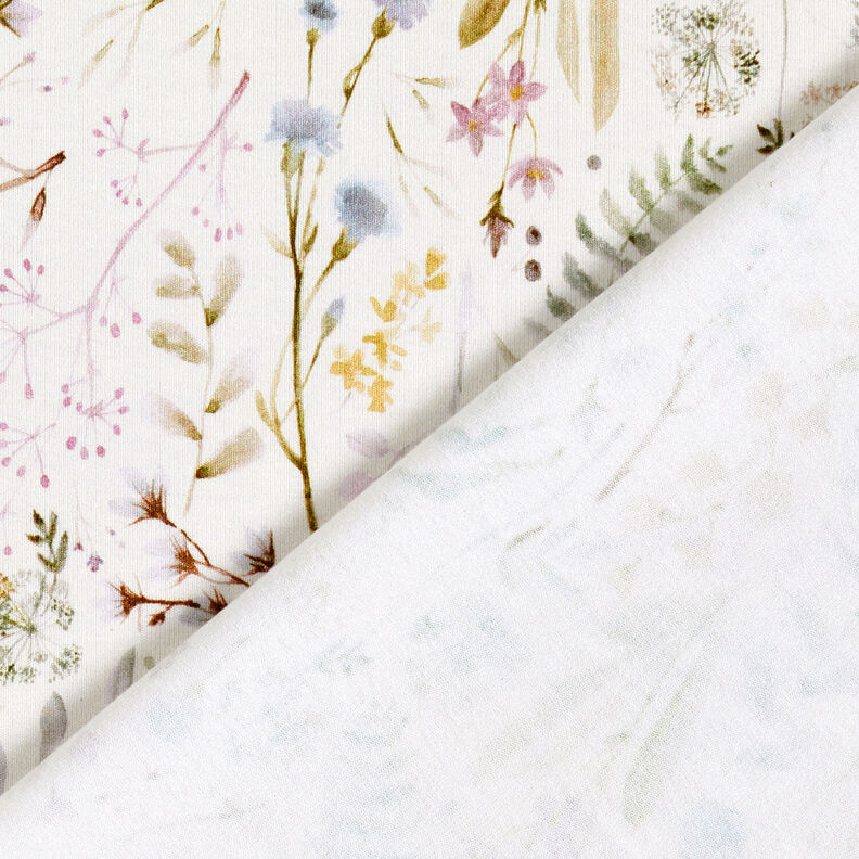 Jersey di viscosa con delicati fiori e foglie – avorio,  image number 4