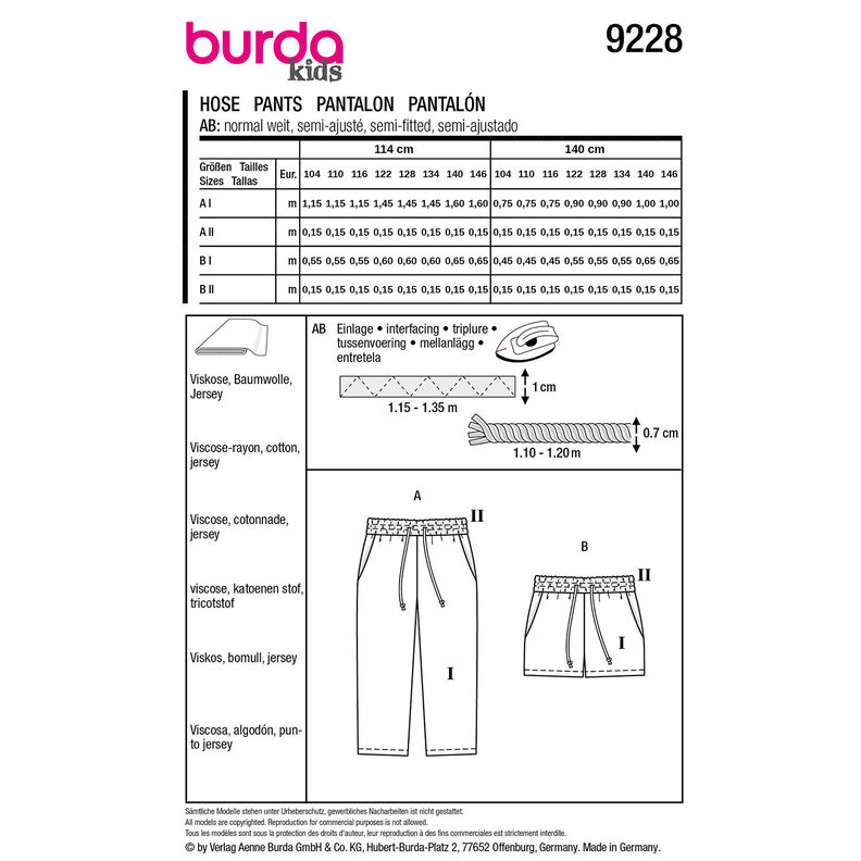 Pantaloni | Burda 9228 | 104-146,  image number 5