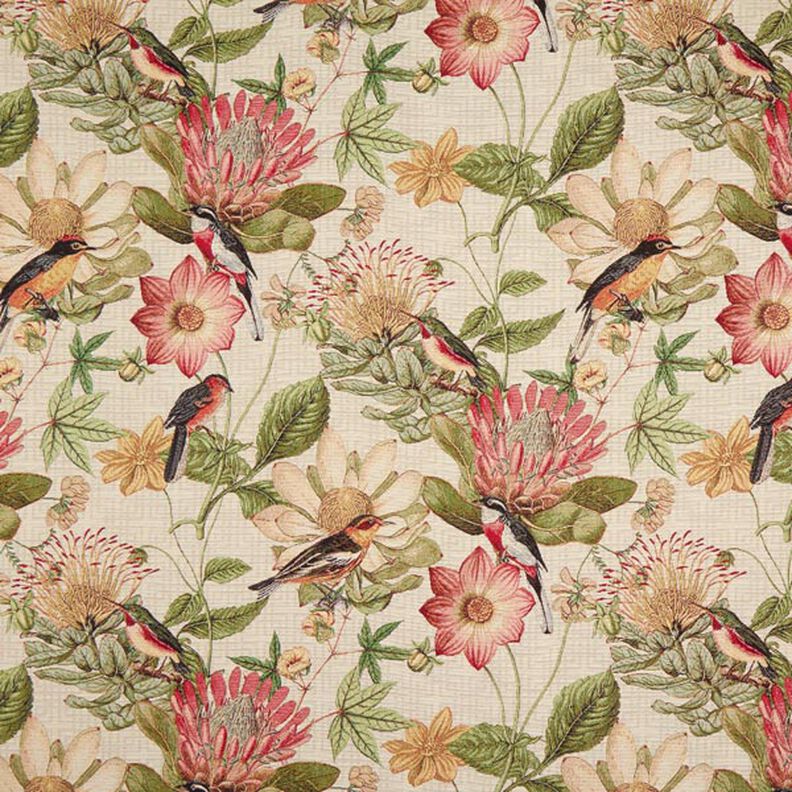 tessuto arredo gobelin uccelli – naturale,  image number 1