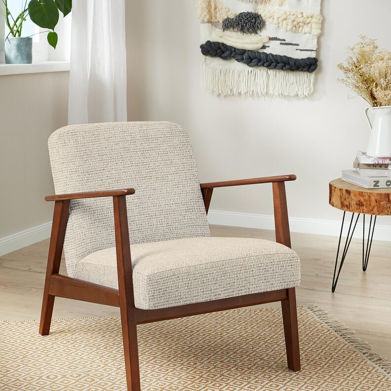 tessuto da tappezzeria Aspetto bouclé colorato – beige chiaro/anacardo, image number 4
