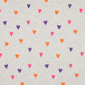 jersey di cotone Cuori al neon | by Poppy – naturale/arancio neon, 