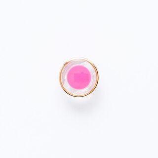 bottone con gambo e bordo dorato [ Ø 11 mm ] – pink/oro, 