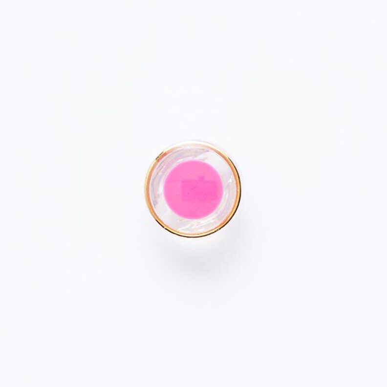 bottone con gambo e bordo dorato [ Ø 11 mm ] – pink/oro,  image number 1
