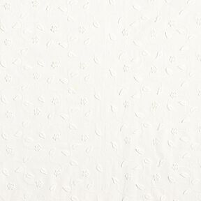 Tessuto di cotone ricamo 3D fiori &ndash; bianco, 