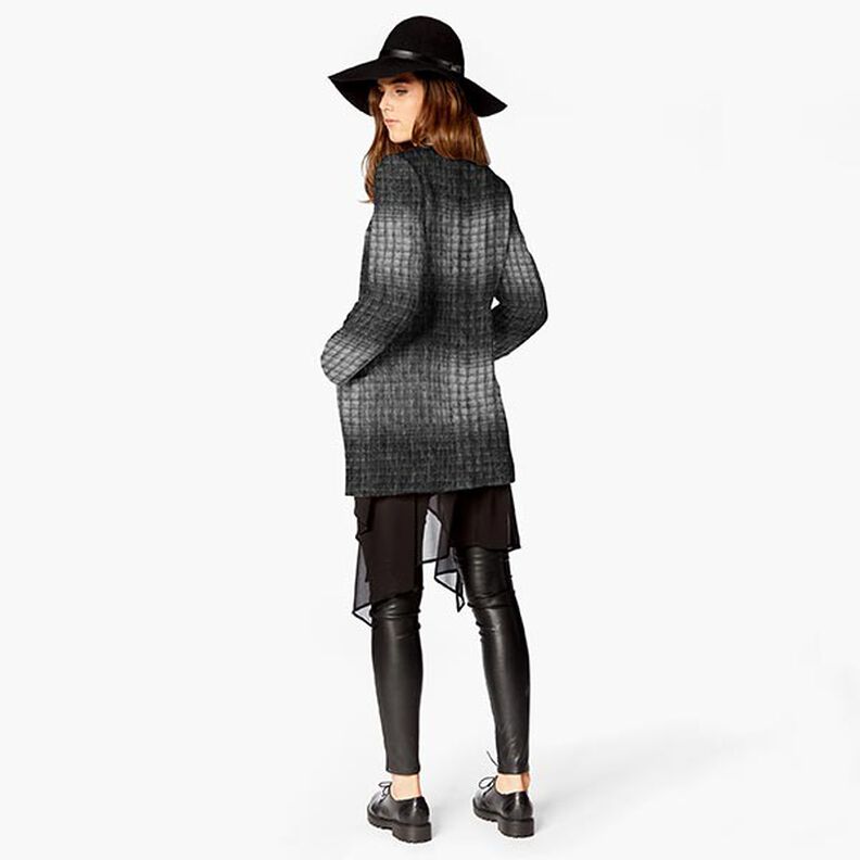 tessuto a maglia per cappotti Quadri sfumati – antracite/grigio chiaro,  image number 5