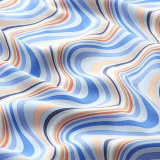 fine tessuto in viscosa Onde – azzurro, 