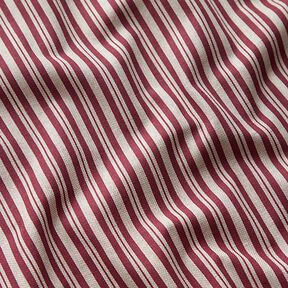 tessuto arredo mezzo panama Righe sottili – rosso Bordeaux/naturale, 