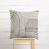 tessuto arredo mezzo panama Archi astratti – nero,  thumbnail number 7