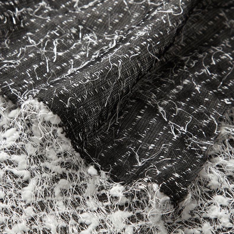Tessuto in maglia con effetto filato – nero/bianco, image number 4