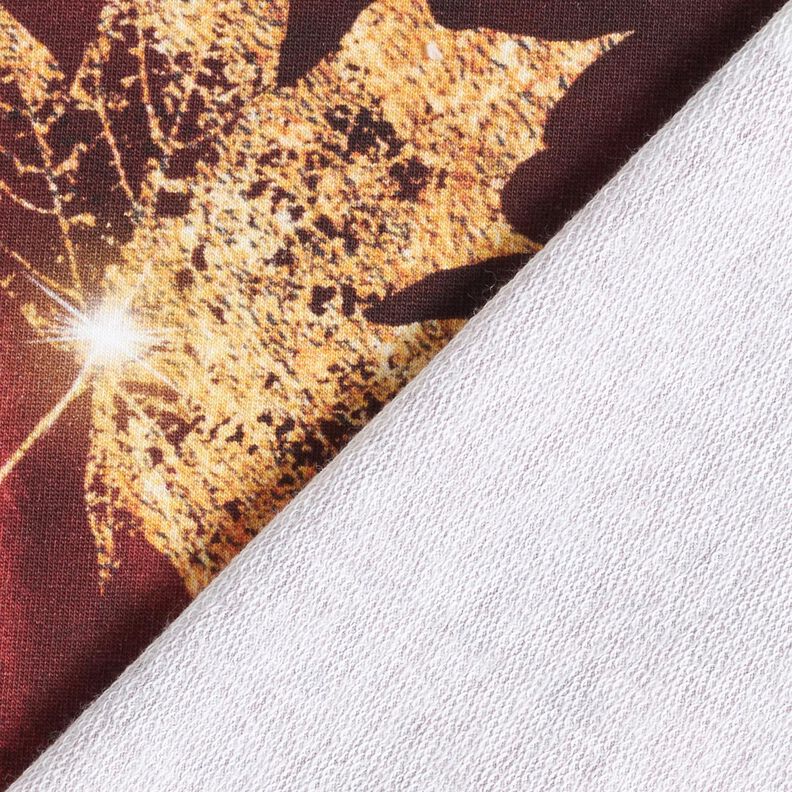 French terry Autunno dorato | Glitzerpüppi – rosso borgogna/oro,  image number 4