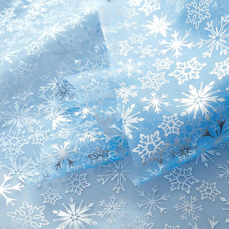 organza, fiocchi di neve – azzurro,  image number 3