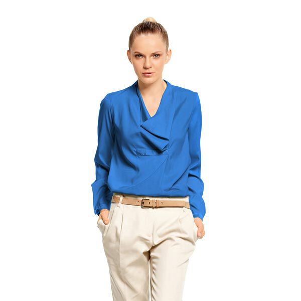 Georgette crêpe Moss – blu reale, image number 5