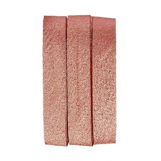 nastro in sbieco termoadesivo glitter [20 mm | 2 m] - oro rosa metallica, 