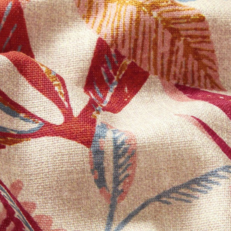 tessuto arredo mezzo panama Flora – naturale/bacca, image number 2