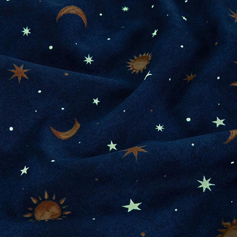 tessuto arredo cielo notturno Glow in the Dark – oro/blu marino,  image number 14