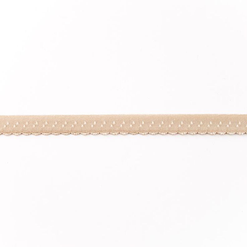 Fettuccia elastica pizzo [12 mm] – beige,  image number 1