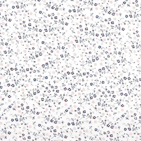 satin di seta-viscosa, piccoli fiori – bianco, image number 1