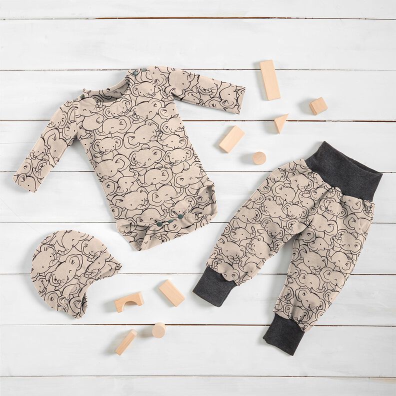 Misto cotone jersey Branco di elefanti – naturale,  image number 7