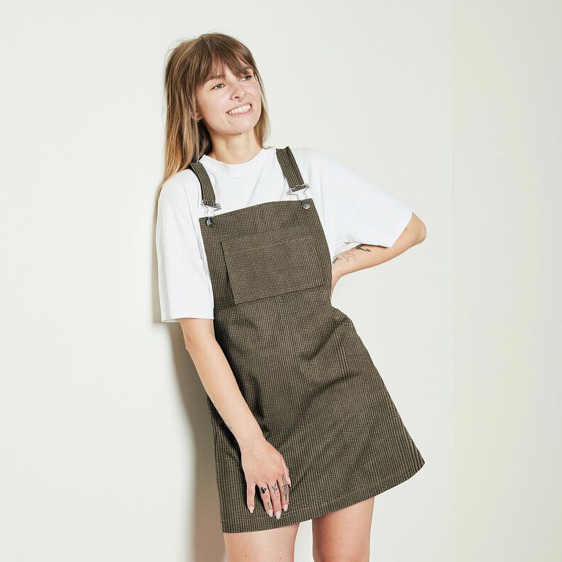 velluto a coste larghe Bubble tinta unita – pino scuro,  image number 8