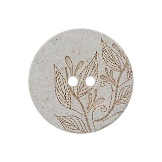 bottone in poliestere/canapa, Recycling, 2 fori – bianco lana, 