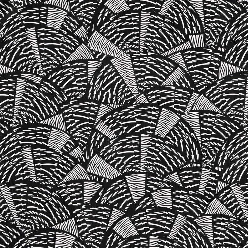 Tessuto per costumi da bagno con motivo grafico astratto – nero/bianco,  image number 1