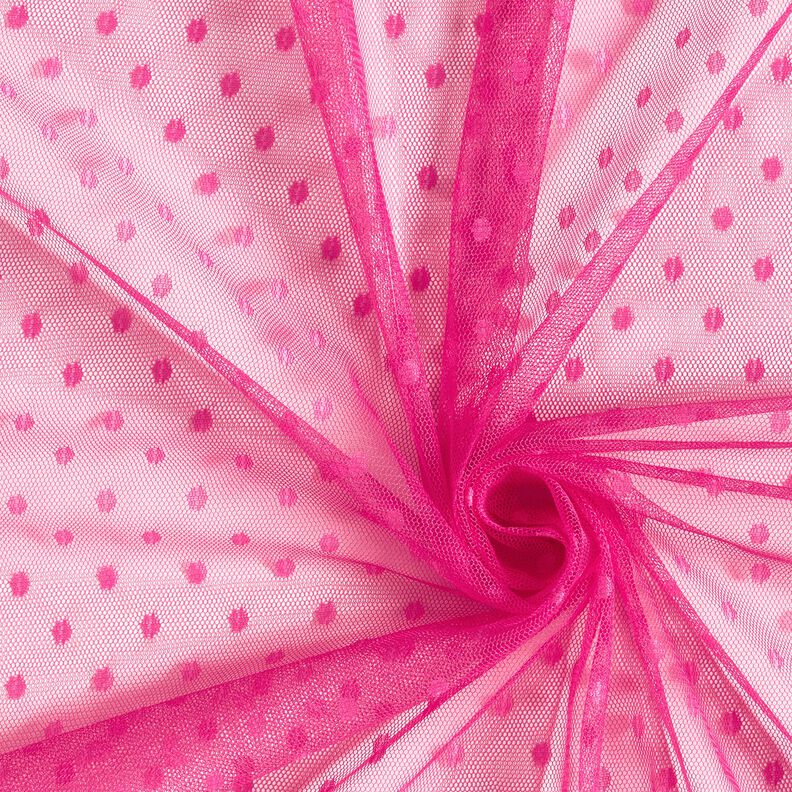 Tessuto a rete soft a pois – rosa fucsia acceso,  image number 4