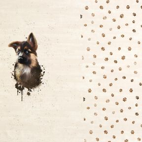 French terry, felpa estiva Pastore tedesco taglio di tessuto | Glitzerpüppi – beige chiaro, 