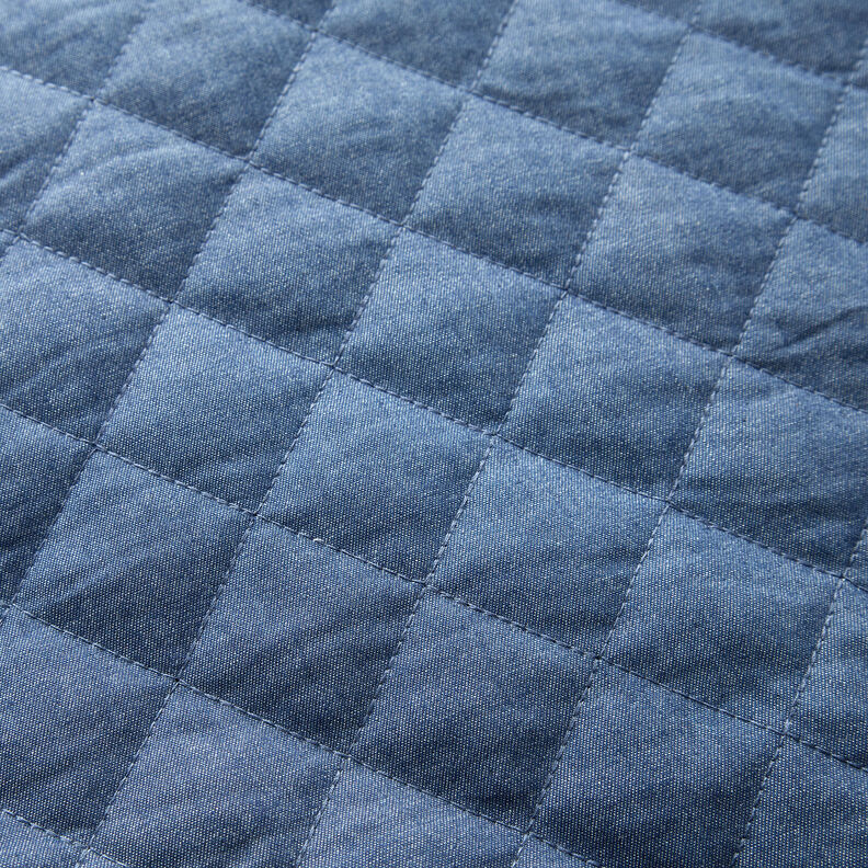 Tessuto Chambray trapuntato in tinta unita – colore blu jeans,  image number 4