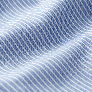 tessuto per camicette Misto cotone righe – azzurro/bianco, 