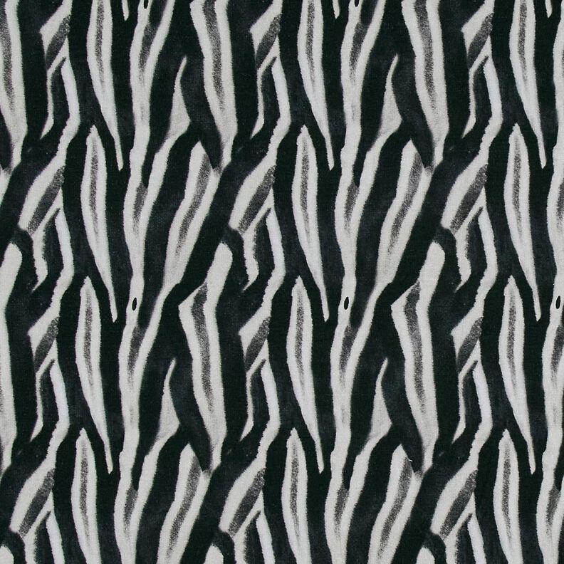 Stampa digitale zebrata spazzolata French Terry – nero/argento, image number 1