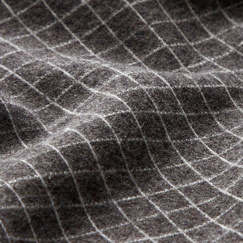 maglia jacquard garzata, quadri – grigio scuro, image number 3